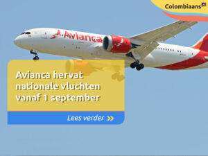 Avianca hervat nationale vluchten vanaf 1 september