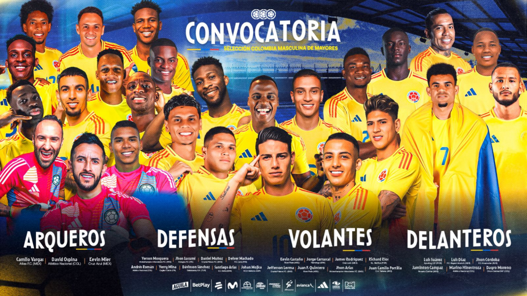 Dit is de selectie van Colombia voor de laatste twee kwalificatiewedstrijden